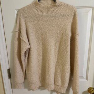 Altar'd State Oversized Chunky Knit Sweater Balloon Sleeve Oatmeal Cottagecore S